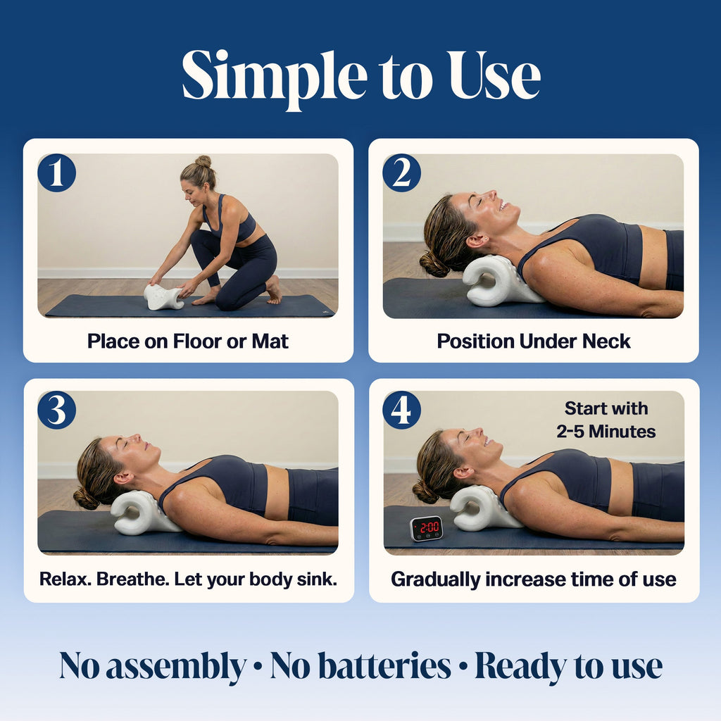 Groundiva™ Neck Stretcher for Pain Relief | Cervical Traction with Removable Sleeve