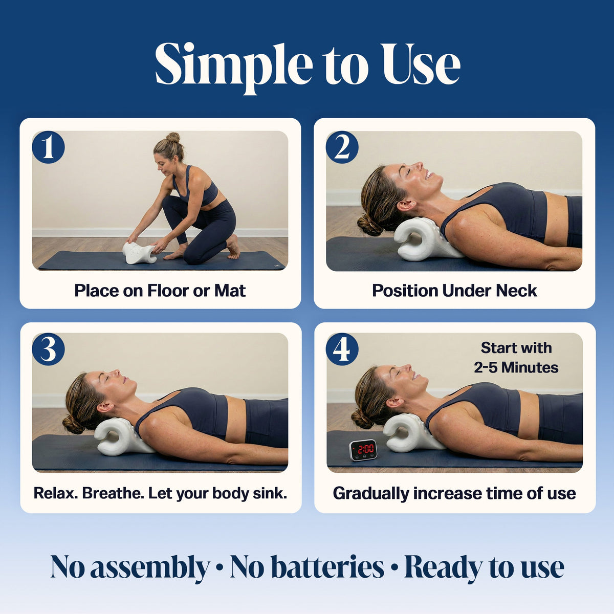 Groundiva™ Neck Stretcher for Pain Relief | Cervical Traction with Removable Sleeve