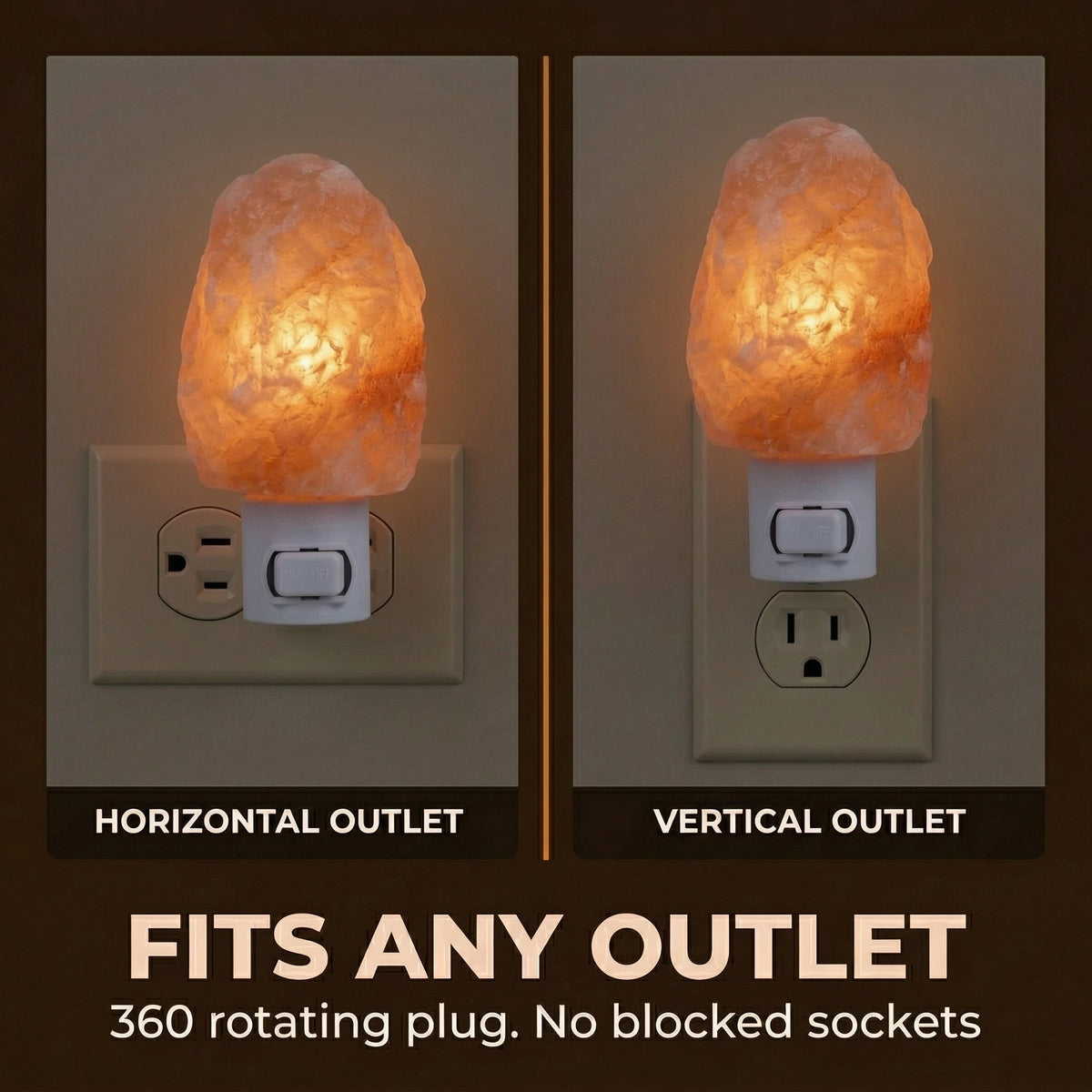 Groundiva™ Himalayan Salt Night Light | Amber Plug-in Lamp