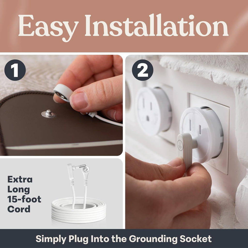 Groundiva™ 15 ft Grounding Cord | Replacement Cord for Mats, Sheets & Pads