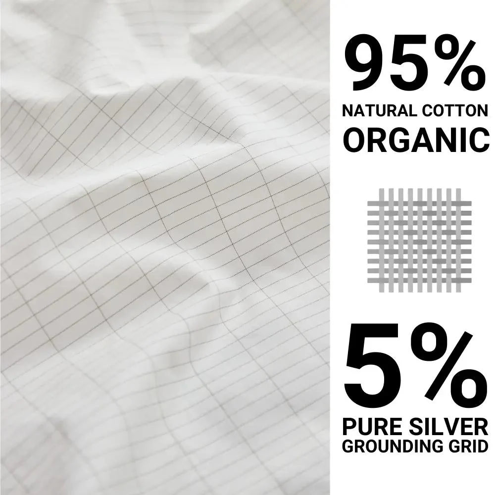 GroundingWell™ | Organic Cotton Grounding Bedsheet with Silver Fiber
