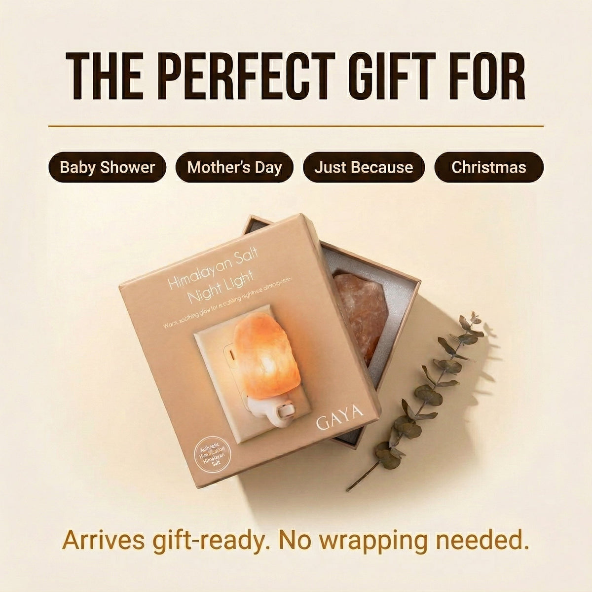 Groundiva™ Himalayan Salt Night Light | Amber Plug-in Lamp