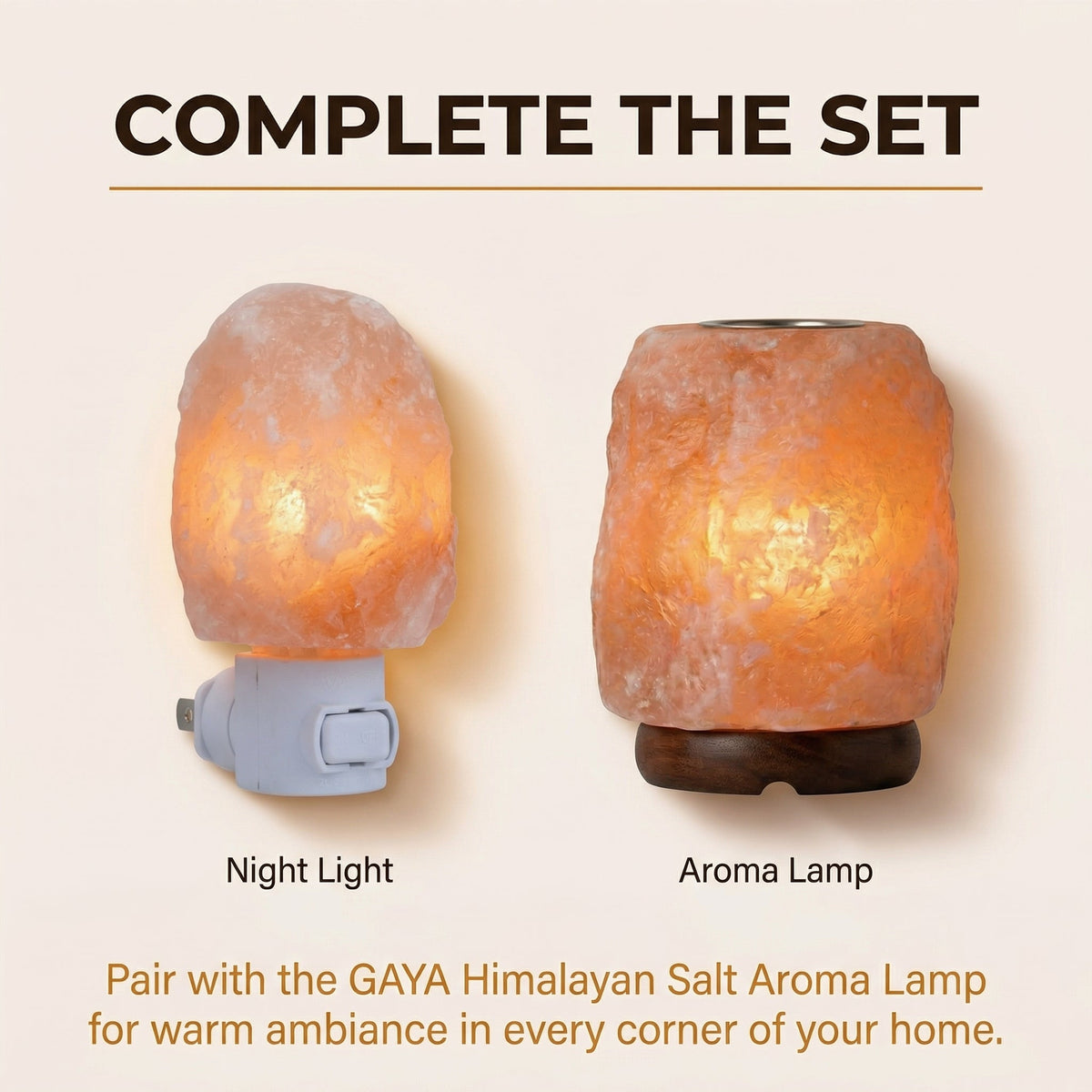 Groundiva™ Himalayan Salt Night Light | Amber Plug-in Lamp