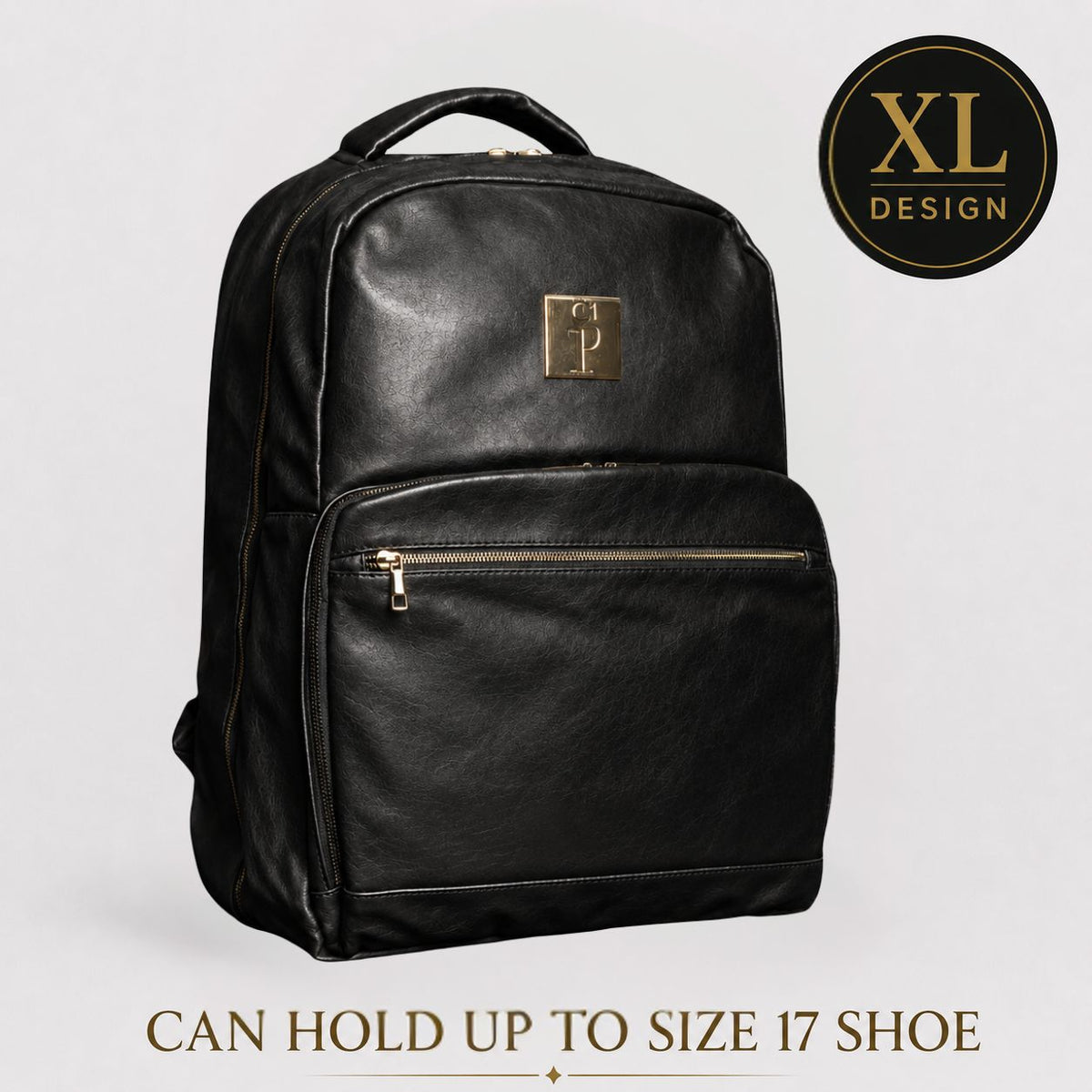 Black Leather Daily Commuter Bag XL