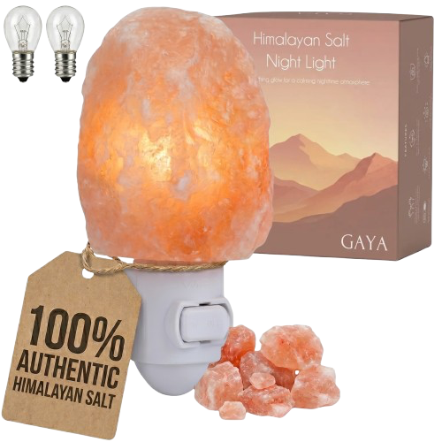 Groundiva™ Himalayan Salt Night Light | Amber Plug-in Lamp