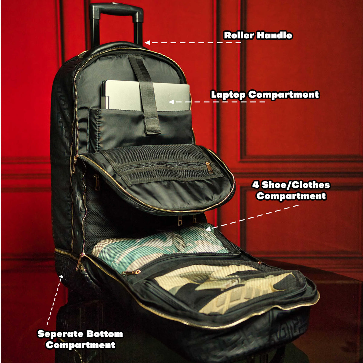 Grey Leather Carry-On Roller Bag (Only 150 Made)
