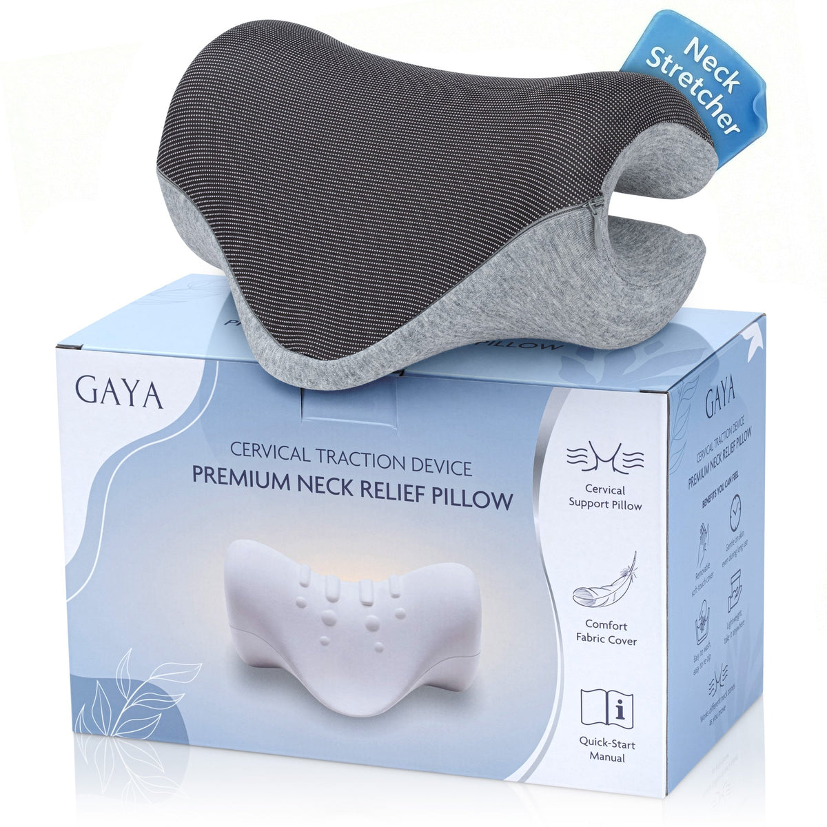 Groundiva™ Neck Stretcher for Pain Relief | Cervical Traction with Removable Sleeve